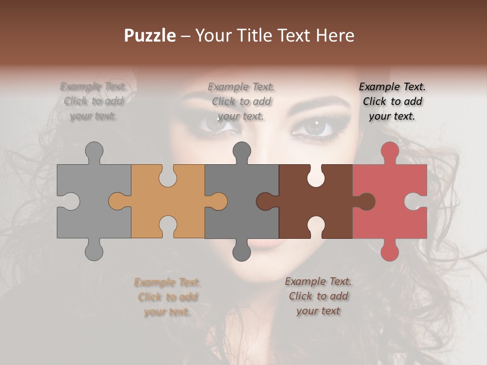 Beautiful Young Woman With Sensuality Eyes PowerPoint Template