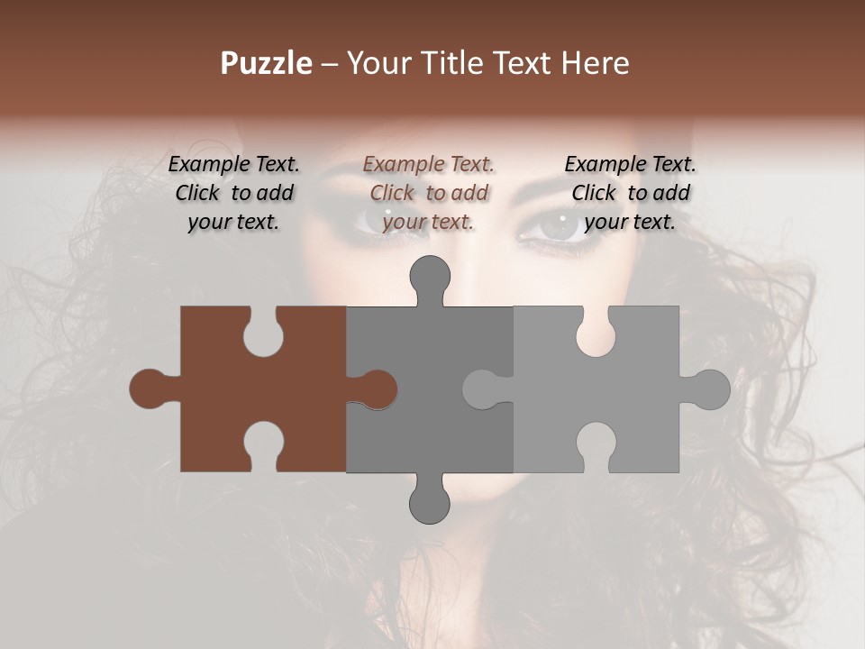 Beautiful Young Woman With Sensuality Eyes PowerPoint Template