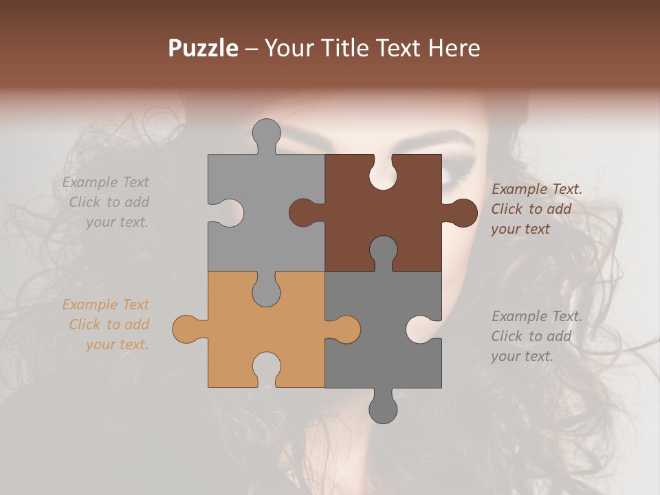 Beautiful Young Woman With Sensuality Eyes PowerPoint Template