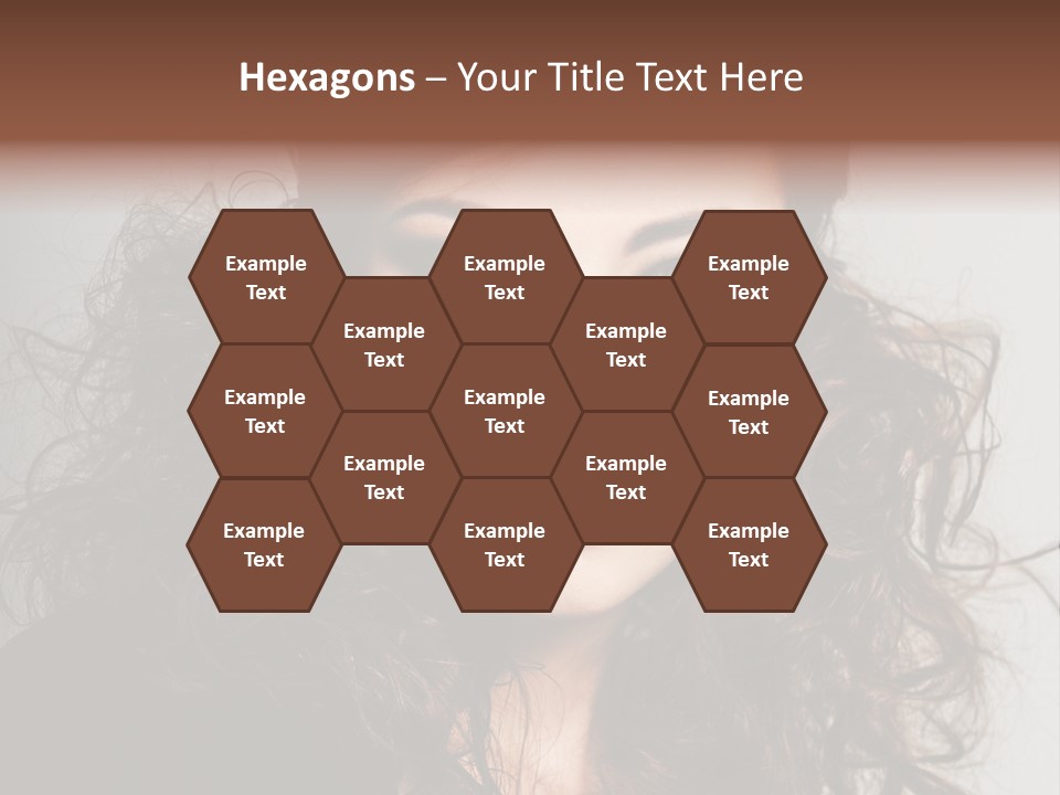 Beautiful Young Woman With Sensuality Eyes PowerPoint Template