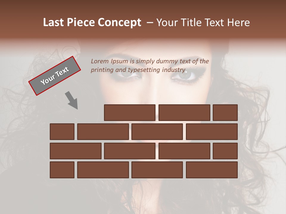 Beautiful Young Woman With Sensuality Eyes PowerPoint Template