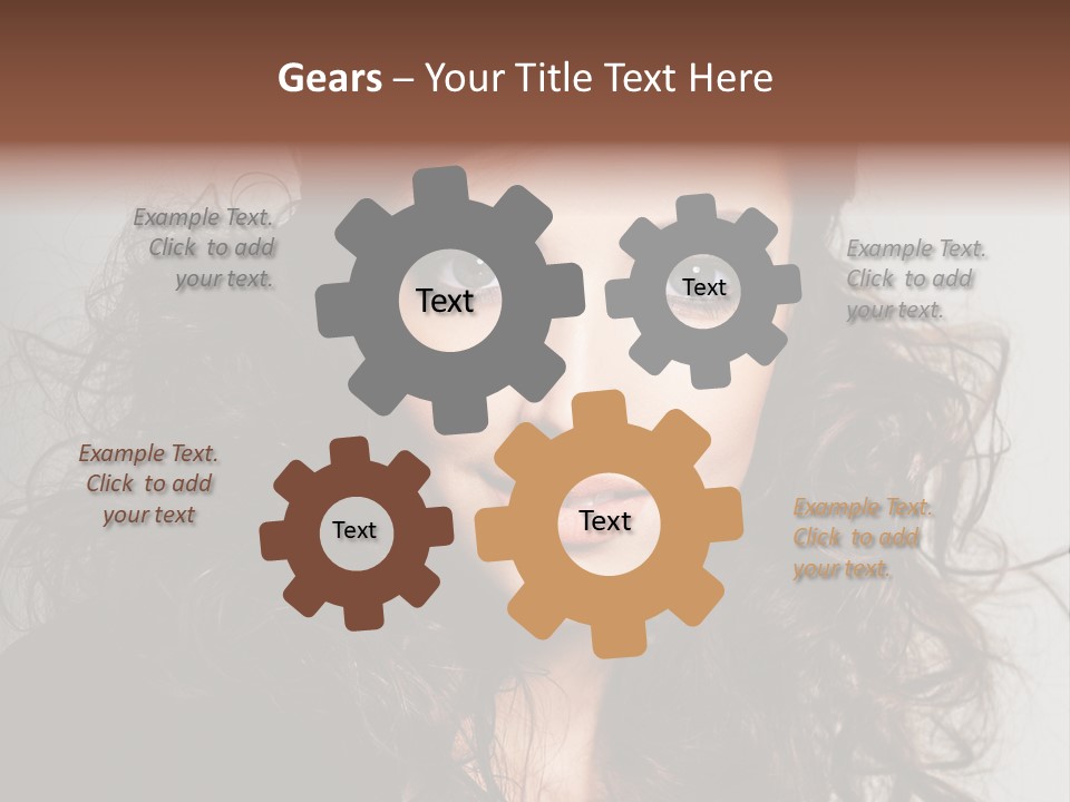 Beautiful Young Woman With Sensuality Eyes PowerPoint Template