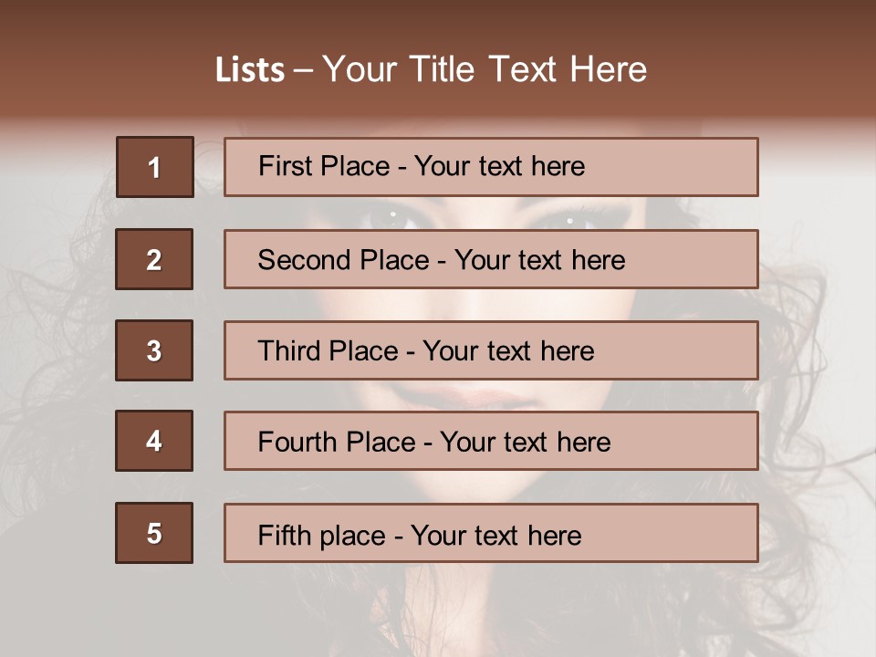 Beautiful Young Woman With Sensuality Eyes PowerPoint Template