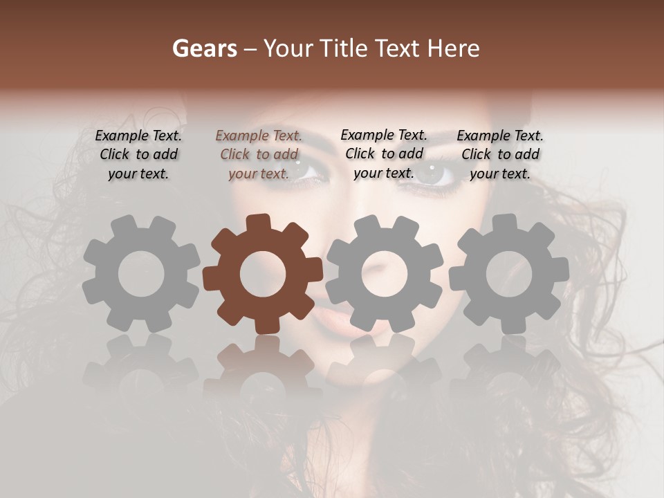 Beautiful Young Woman With Sensuality Eyes PowerPoint Template