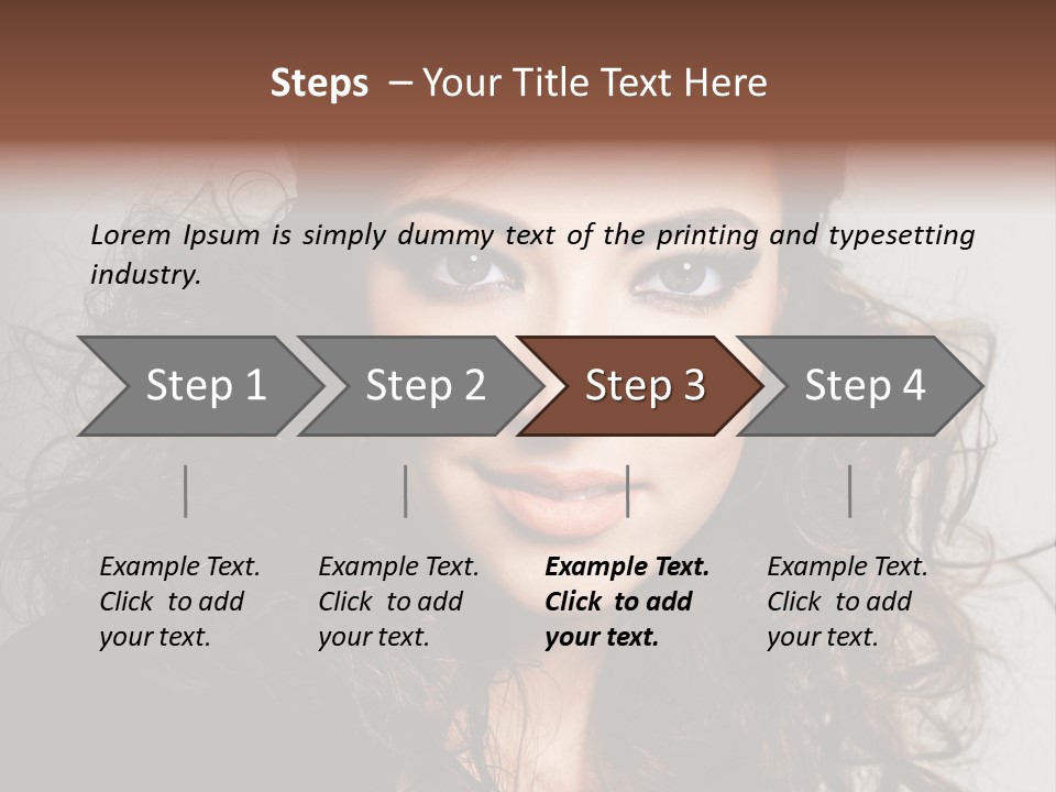Beautiful Young Woman With Sensuality Eyes PowerPoint Template