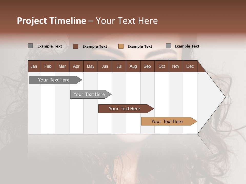 Beautiful Young Woman With Sensuality Eyes PowerPoint Template