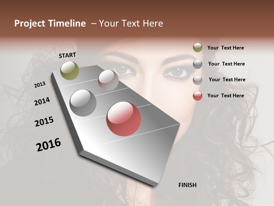 Beautiful Young Woman With Sensuality Eyes PowerPoint Template