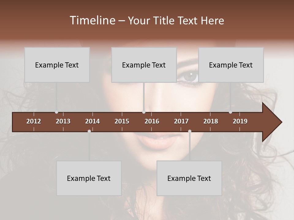 Beautiful Young Woman With Sensuality Eyes PowerPoint Template