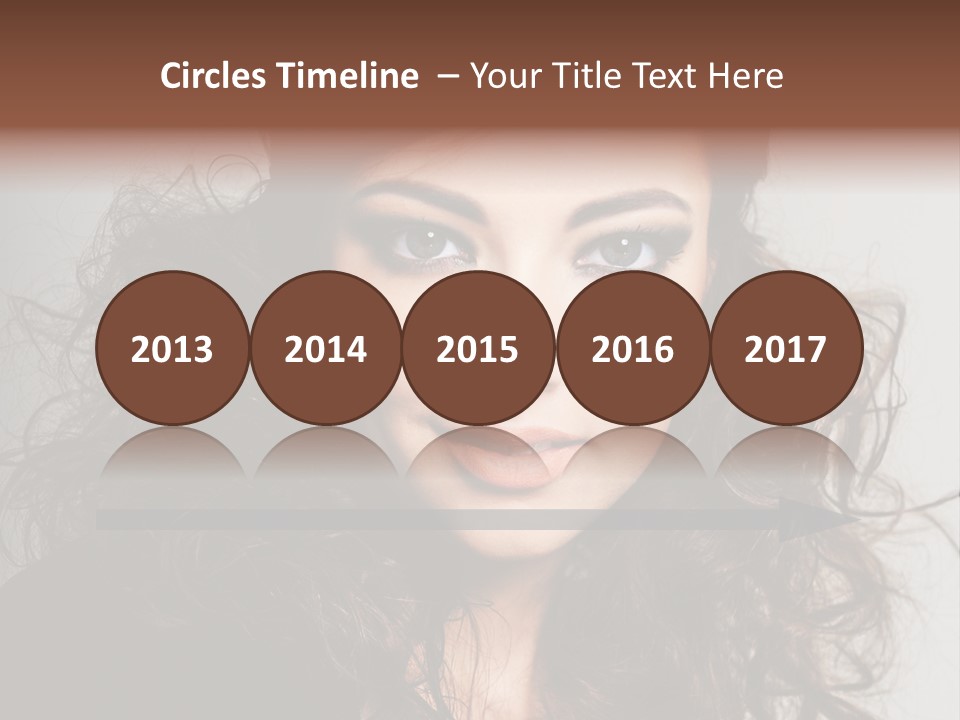 Beautiful Young Woman With Sensuality Eyes PowerPoint Template