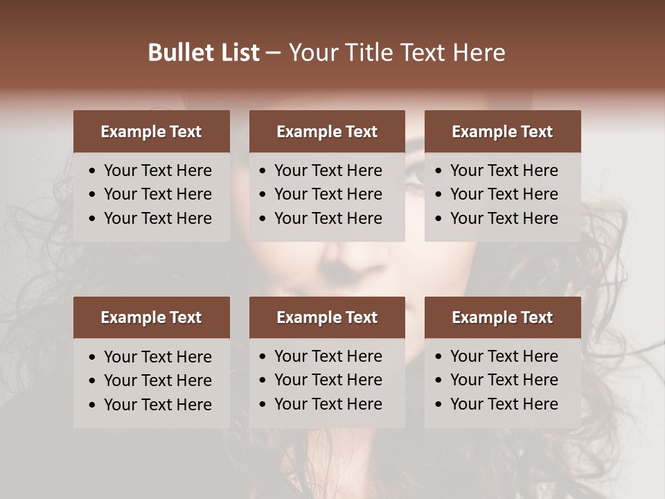 Beautiful Young Woman With Sensuality Eyes PowerPoint Template