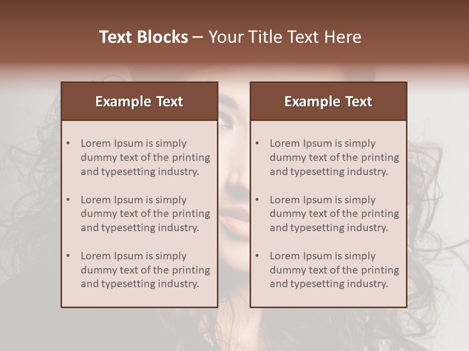 Beautiful Young Woman With Sensuality Eyes PowerPoint Template