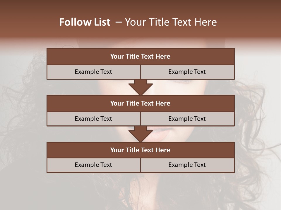 Beautiful Young Woman With Sensuality Eyes PowerPoint Template