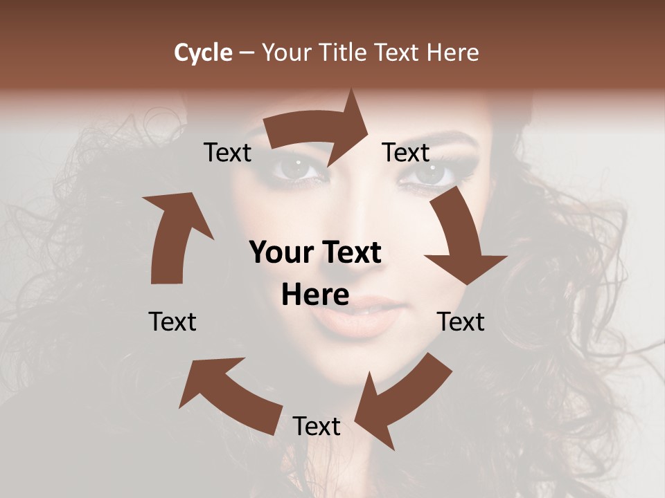 Beautiful Young Woman With Sensuality Eyes PowerPoint Template