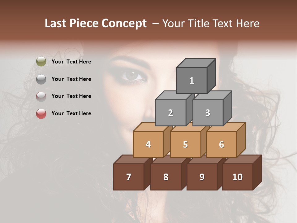 Beautiful Young Woman With Sensuality Eyes PowerPoint Template