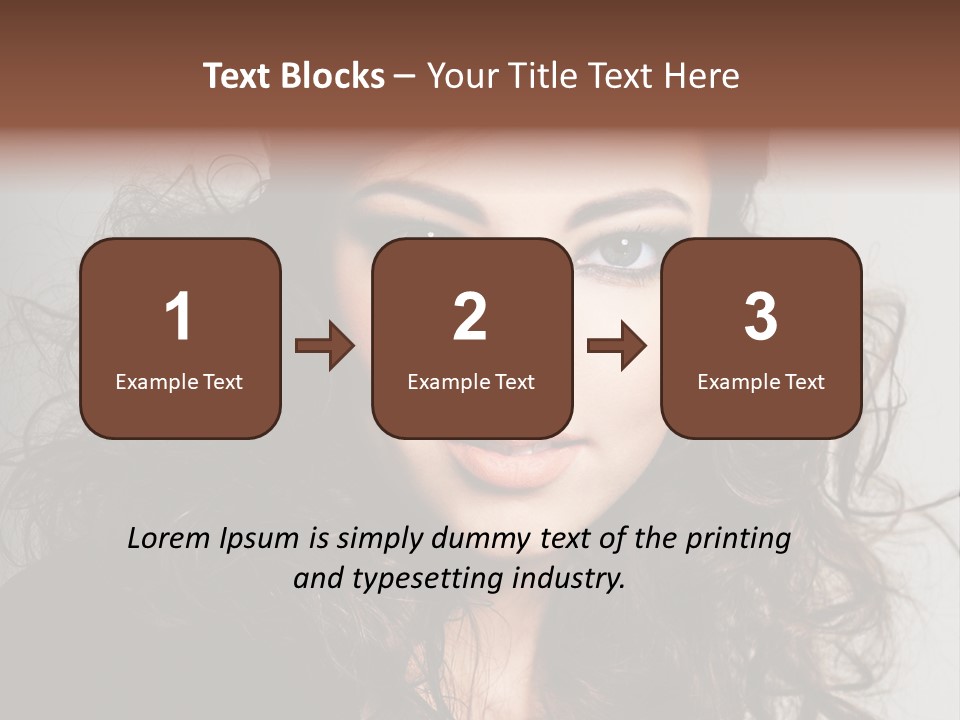 Beautiful Young Woman With Sensuality Eyes PowerPoint Template