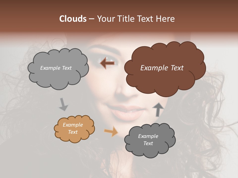 Beautiful Young Woman With Sensuality Eyes PowerPoint Template