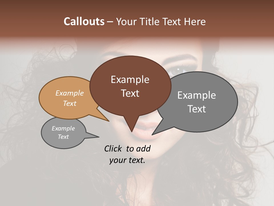 Beautiful Young Woman With Sensuality Eyes PowerPoint Template