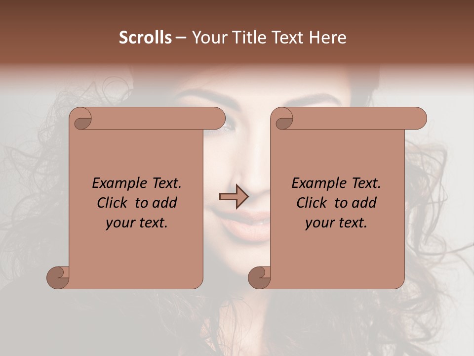 Beautiful Young Woman With Sensuality Eyes PowerPoint Template