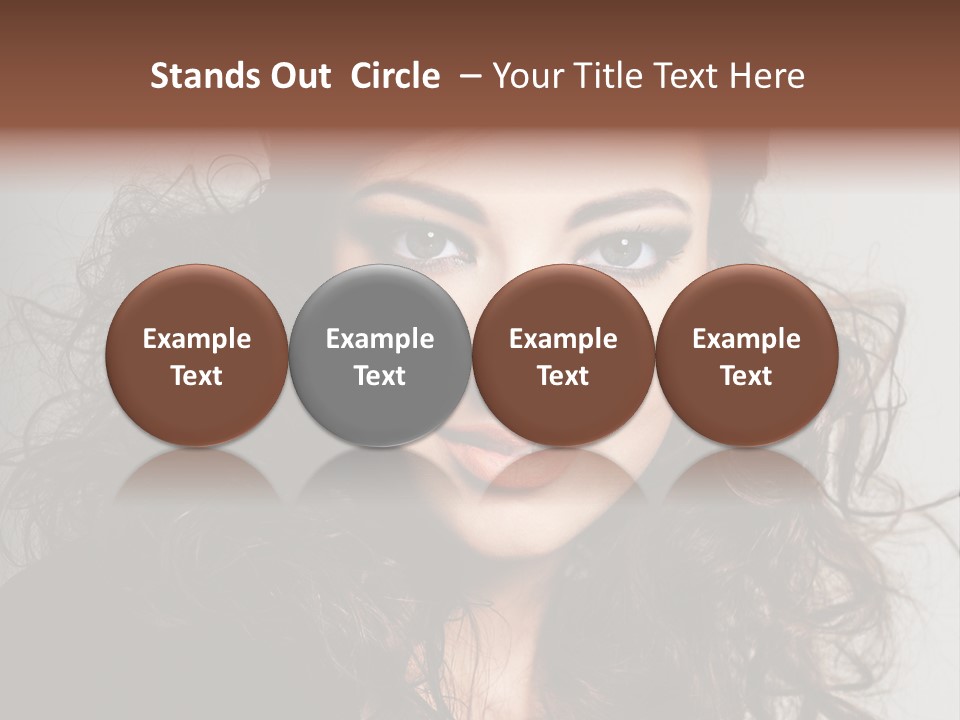 Beautiful Young Woman With Sensuality Eyes PowerPoint Template