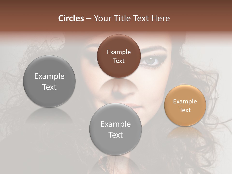 Beautiful Young Woman With Sensuality Eyes PowerPoint Template