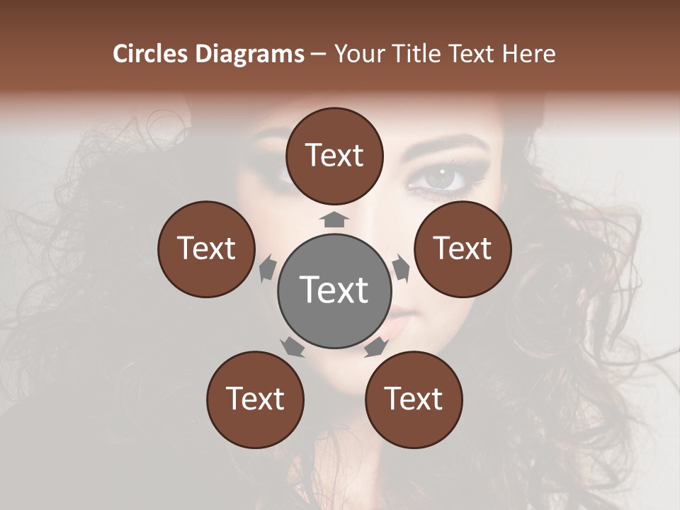 Beautiful Young Woman With Sensuality Eyes PowerPoint Template