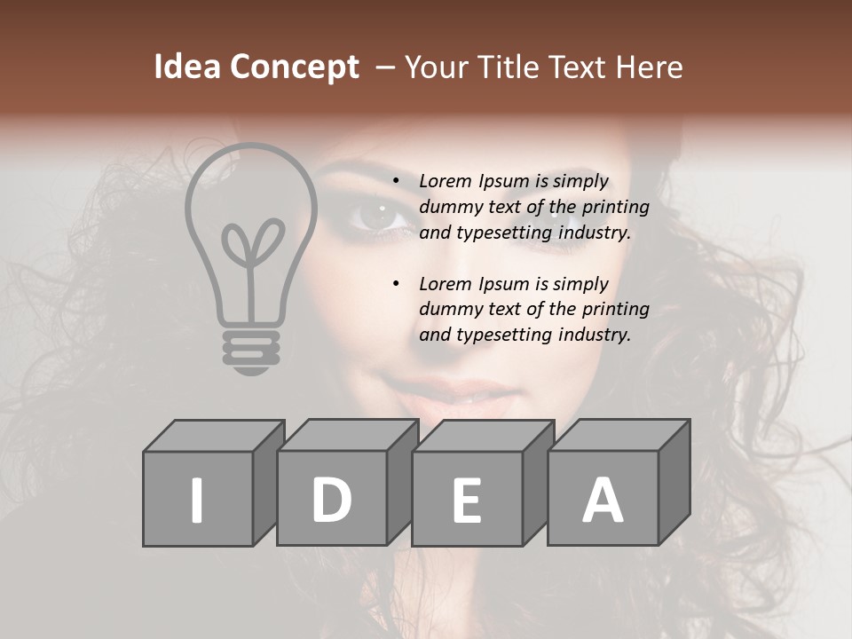 Beautiful Young Woman With Sensuality Eyes PowerPoint Template