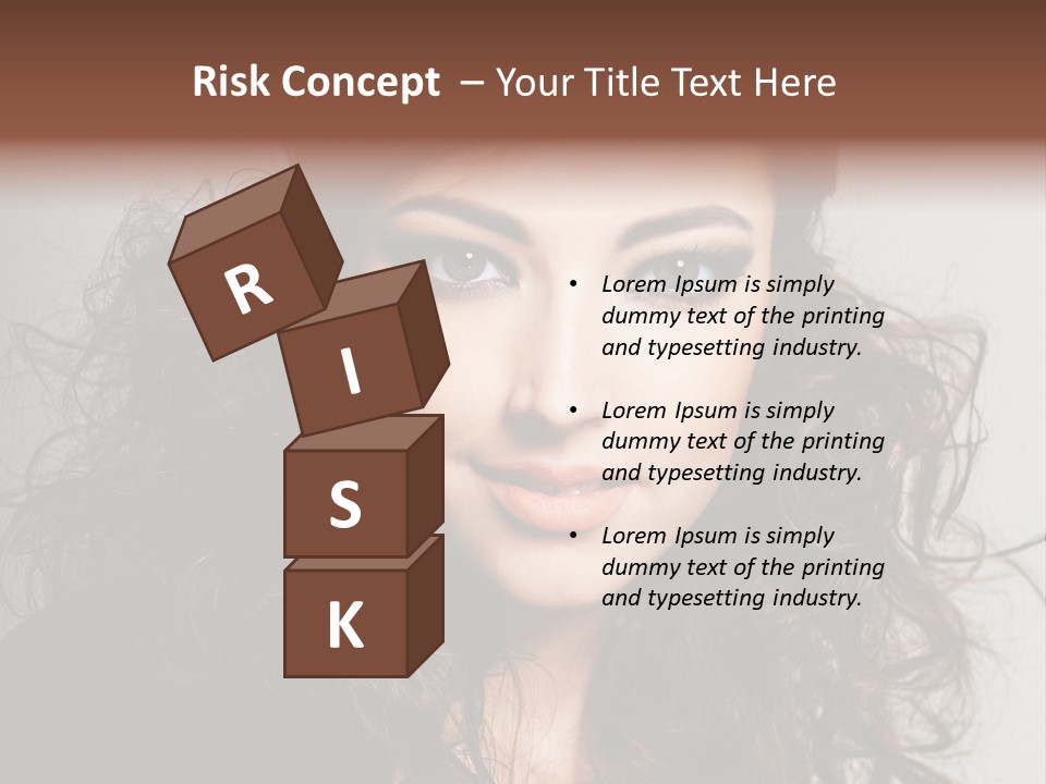 Beautiful Young Woman With Sensuality Eyes PowerPoint Template