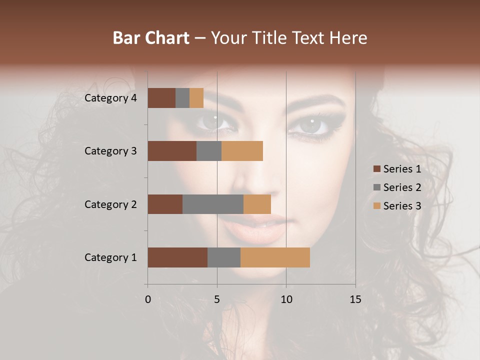 Beautiful Young Woman With Sensuality Eyes PowerPoint Template
