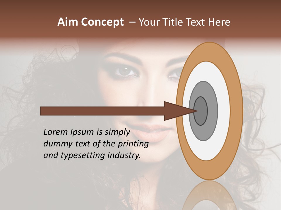 Beautiful Young Woman With Sensuality Eyes PowerPoint Template