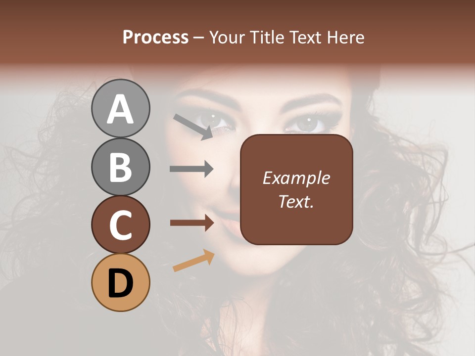 Beautiful Young Woman With Sensuality Eyes PowerPoint Template