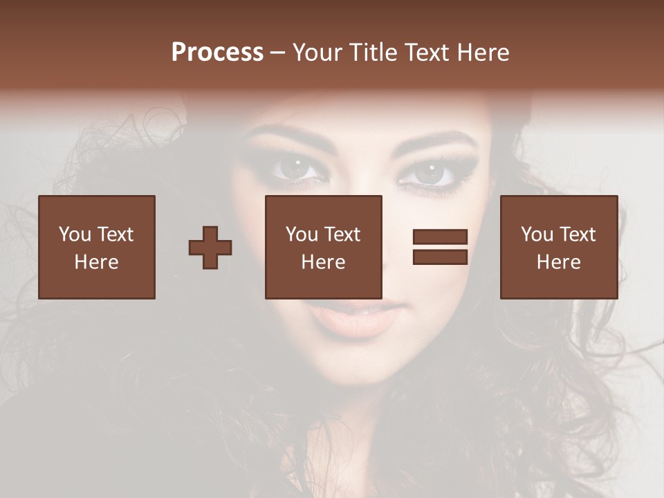 Beautiful Young Woman With Sensuality Eyes PowerPoint Template