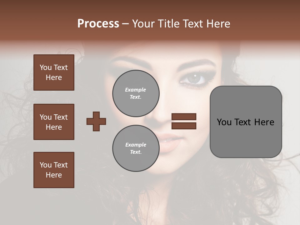Beautiful Young Woman With Sensuality Eyes PowerPoint Template