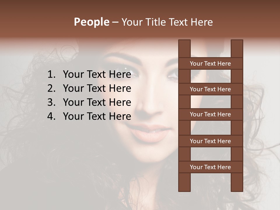Beautiful Young Woman With Sensuality Eyes PowerPoint Template