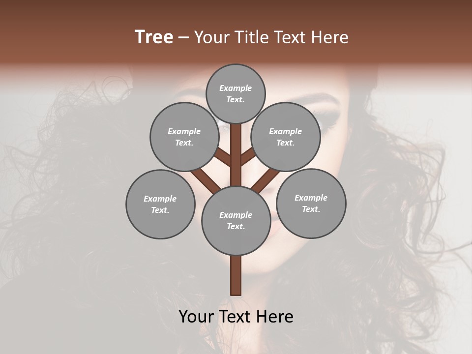 Beautiful Young Woman With Sensuality Eyes PowerPoint Template