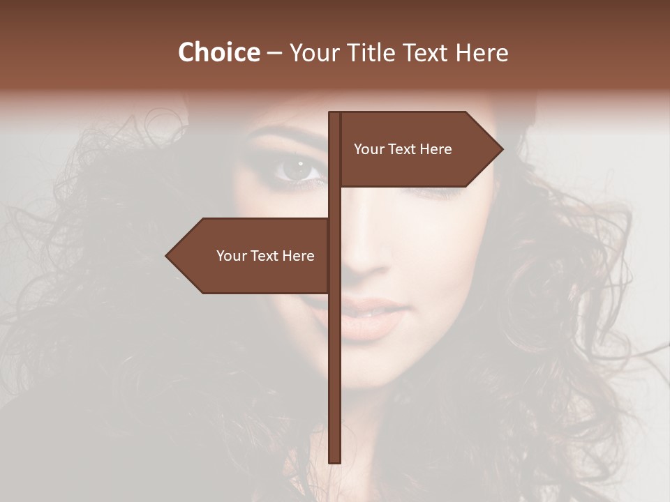 Beautiful Young Woman With Sensuality Eyes PowerPoint Template