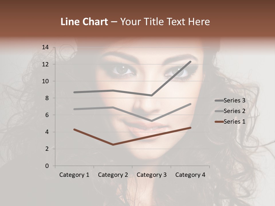 Beautiful Young Woman With Sensuality Eyes PowerPoint Template