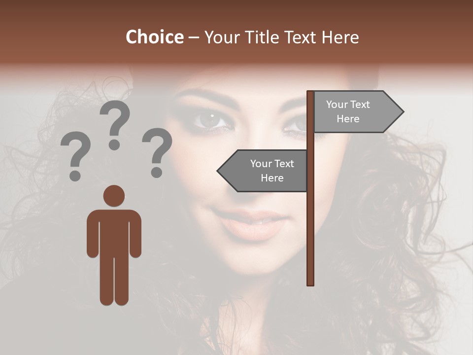 Beautiful Young Woman With Sensuality Eyes PowerPoint Template