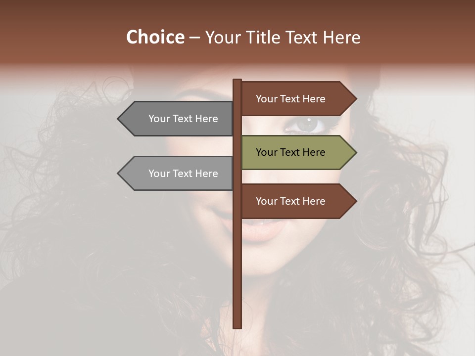 Beautiful Young Woman With Sensuality Eyes PowerPoint Template