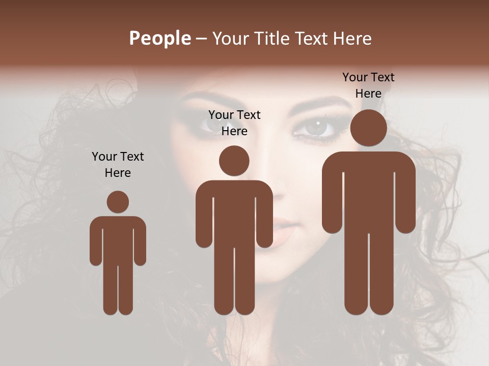Beautiful Young Woman With Sensuality Eyes PowerPoint Template