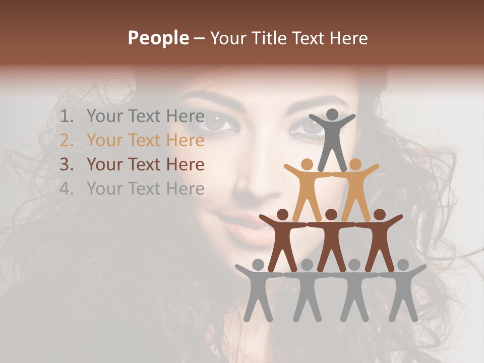 Beautiful Young Woman With Sensuality Eyes PowerPoint Template