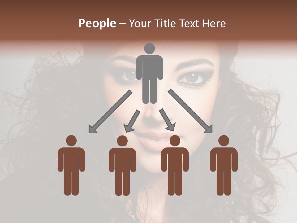 Beautiful Young Woman With Sensuality Eyes PowerPoint Template