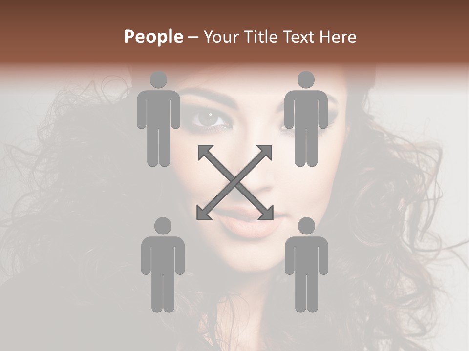 Beautiful Young Woman With Sensuality Eyes PowerPoint Template