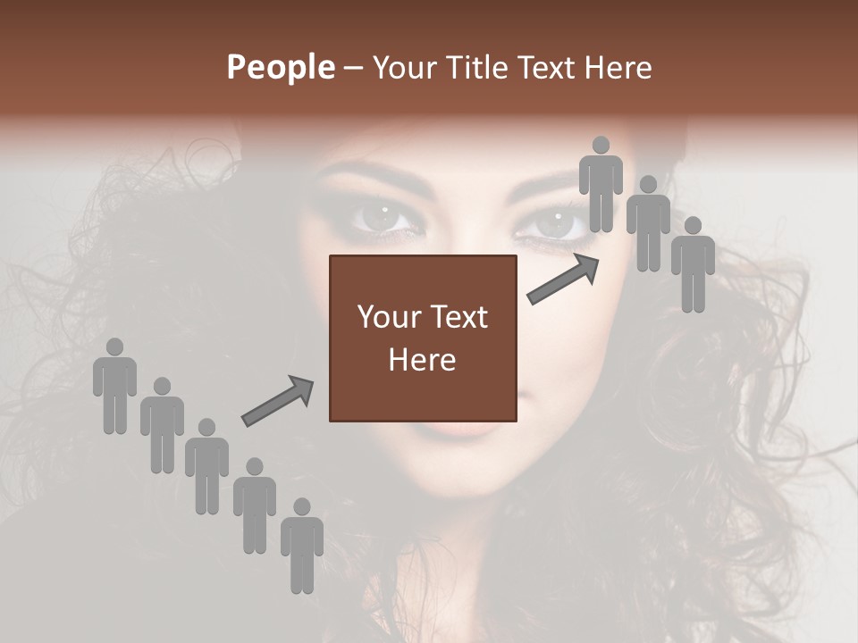 Beautiful Young Woman With Sensuality Eyes PowerPoint Template