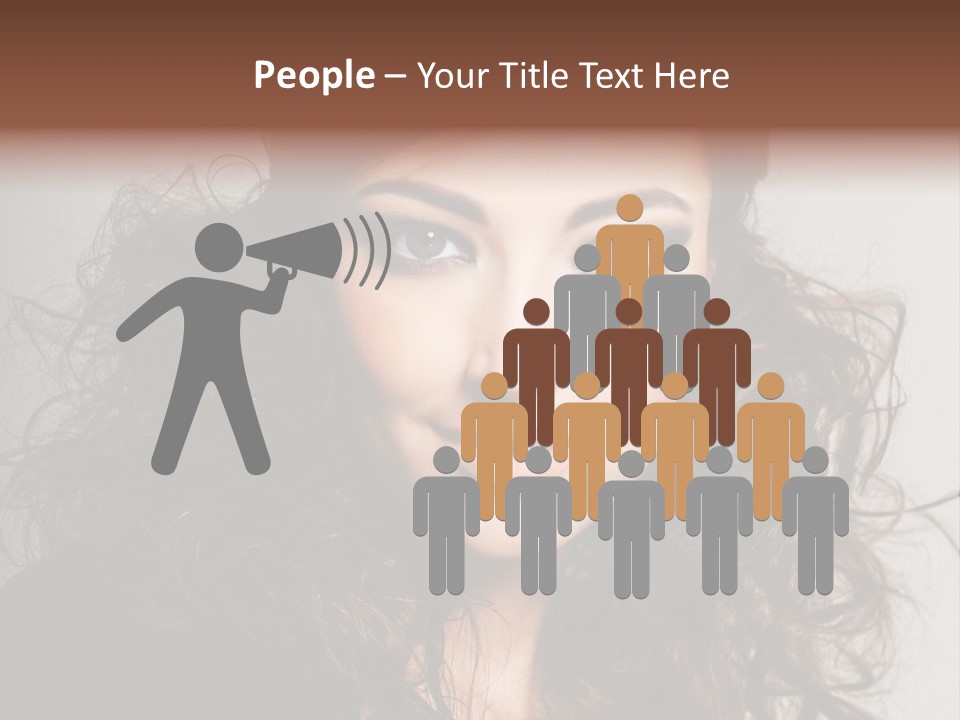 Beautiful Young Woman With Sensuality Eyes PowerPoint Template