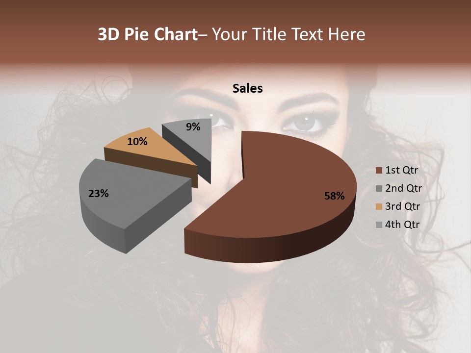 Beautiful Young Woman With Sensuality Eyes PowerPoint Template