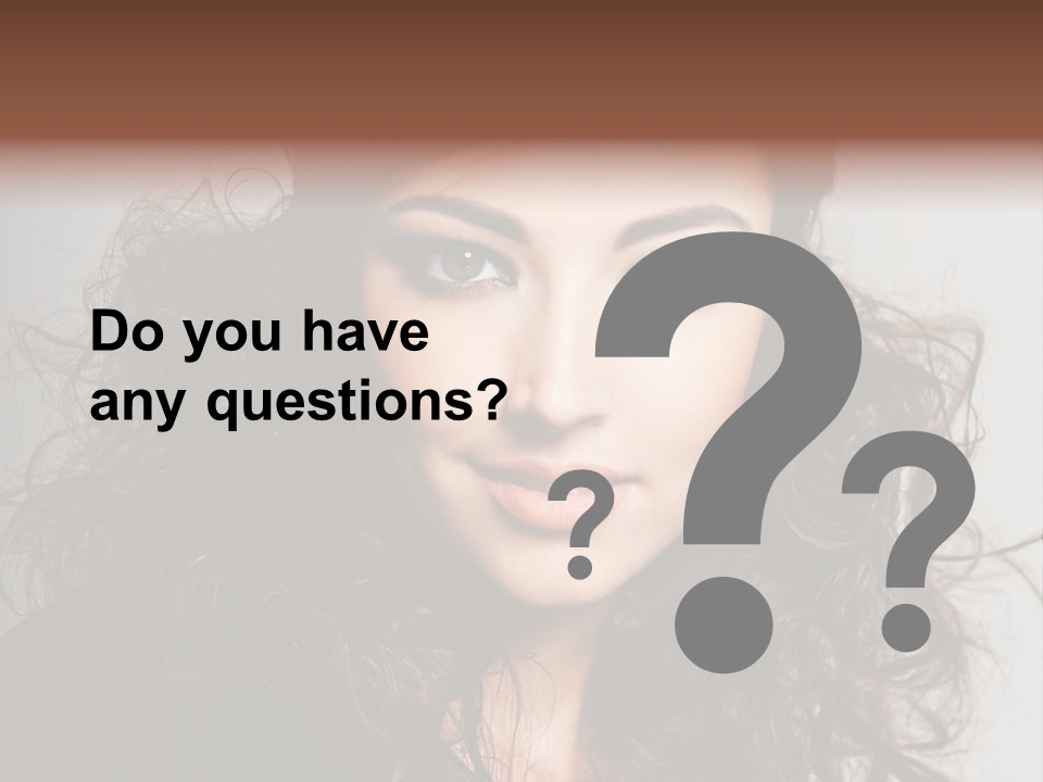 Beautiful Young Woman With Sensuality Eyes PowerPoint Template