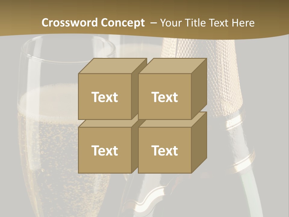 Champagne Bottle And Two Flutes (Glasses) On Black Background PowerPoint Template