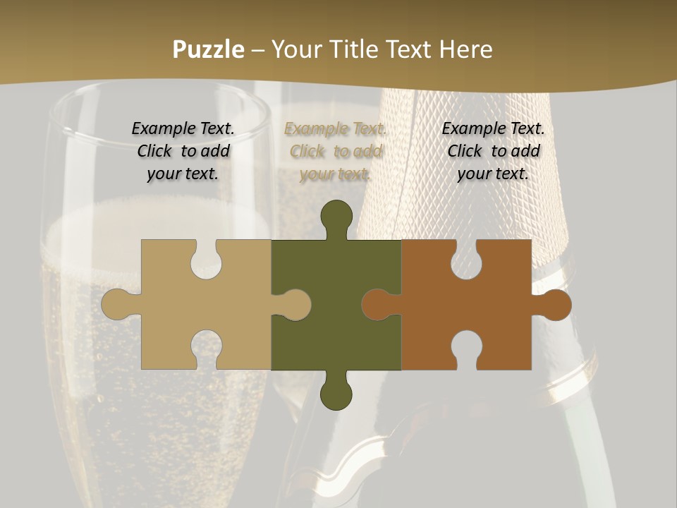 Champagne Bottle And Two Flutes (Glasses) On Black Background PowerPoint Template