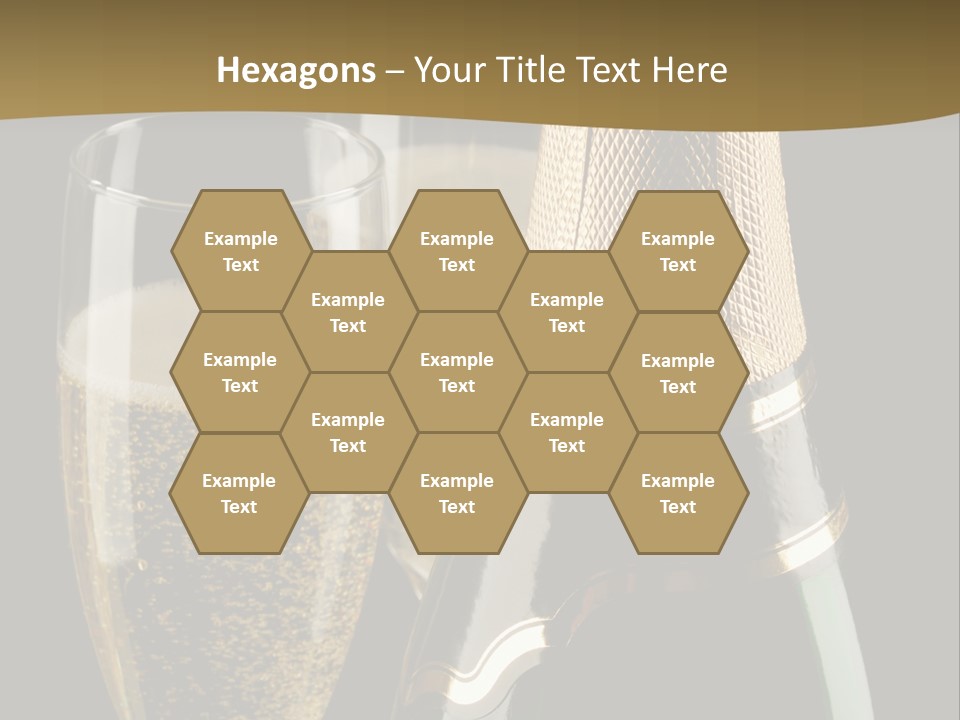 Champagne Bottle And Two Flutes (Glasses) On Black Background PowerPoint Template