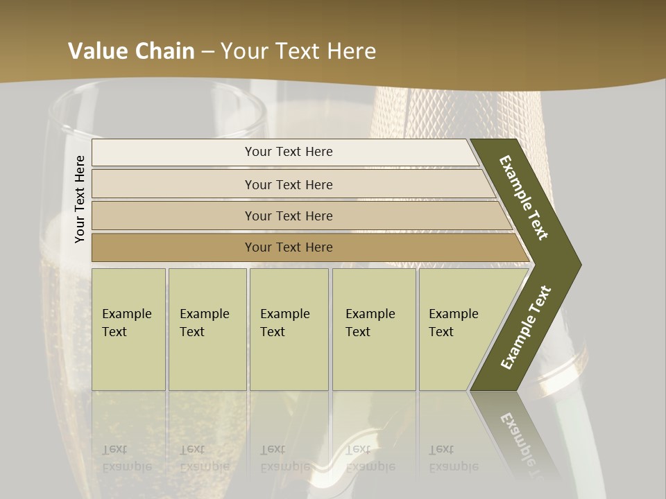 Champagne Bottle And Two Flutes (Glasses) On Black Background PowerPoint Template